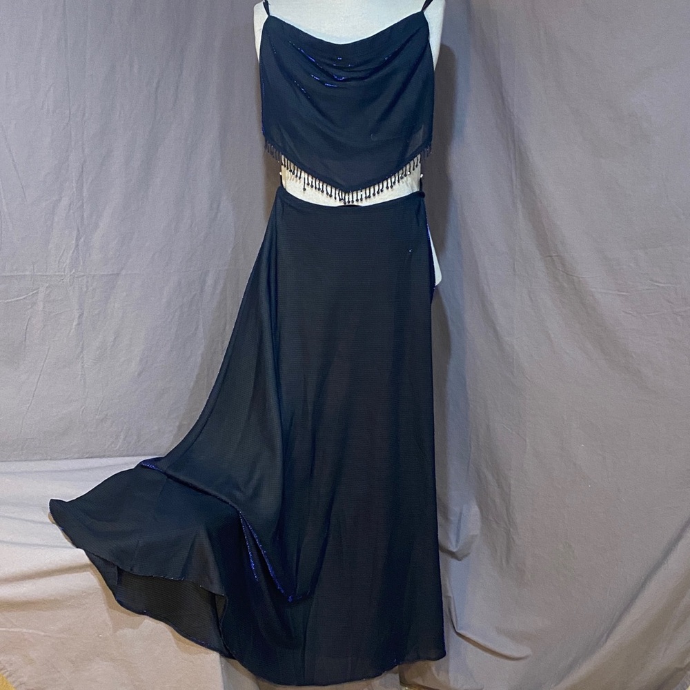 Black and Iridescent Blue Y2K Hyphen Women's 2 piece Set